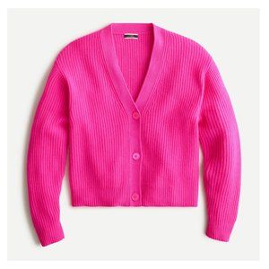 J. Crew Pink Cashmere Cardigan Sweater